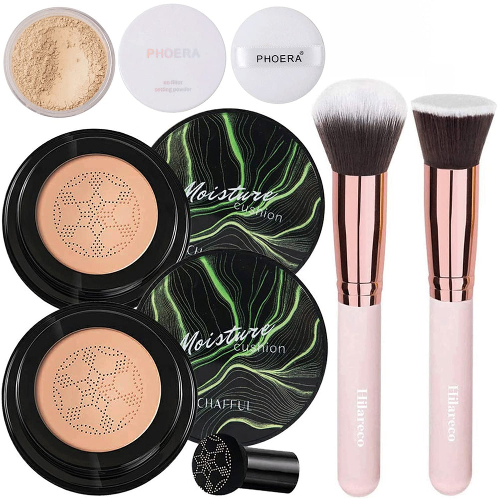 Hilareco Mushroom Head Air Cushion CC Cream bottle offers breathable, long-lasting coverage