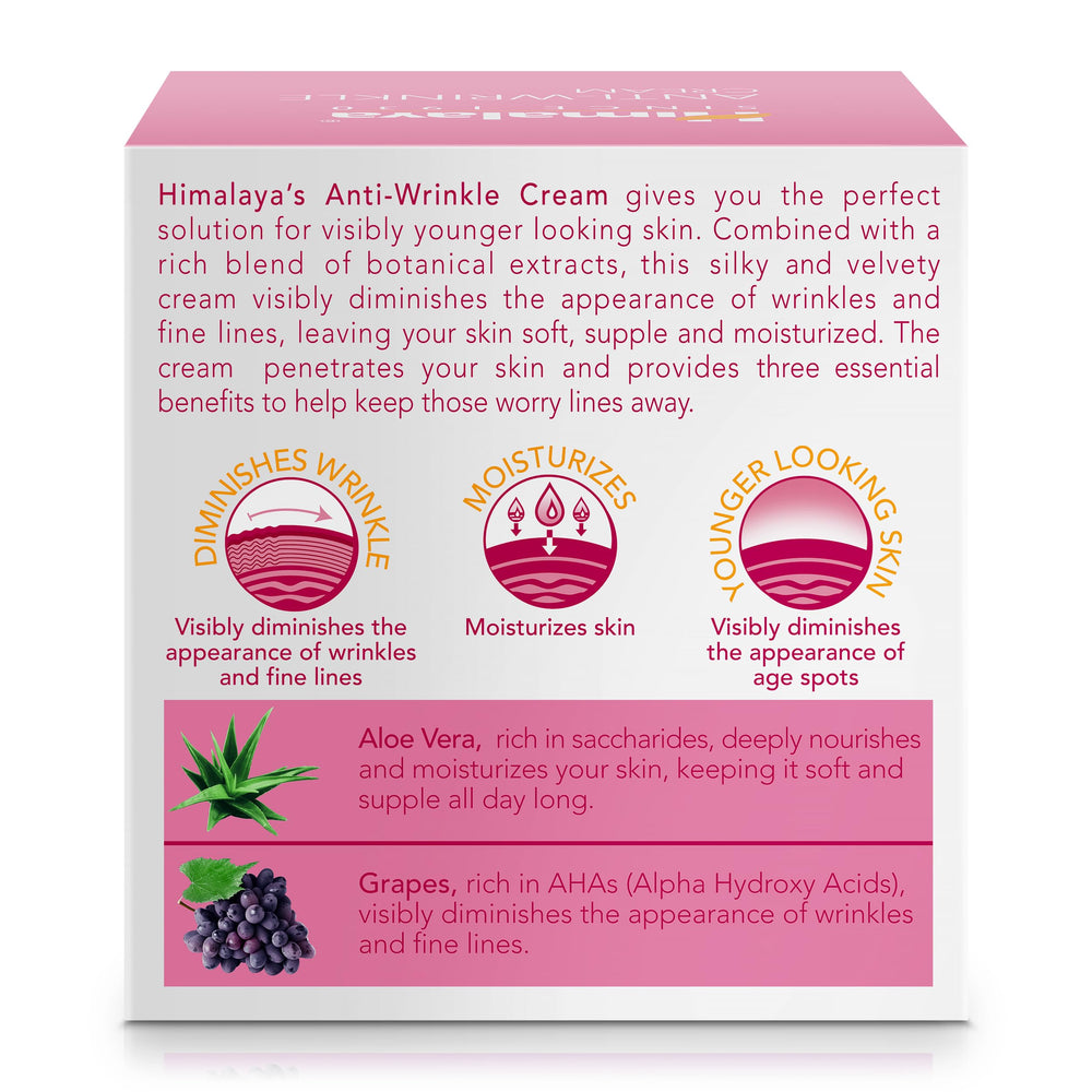Himalaya Anti-Wrinkle Cream applied to dry skin for softness and comfort.