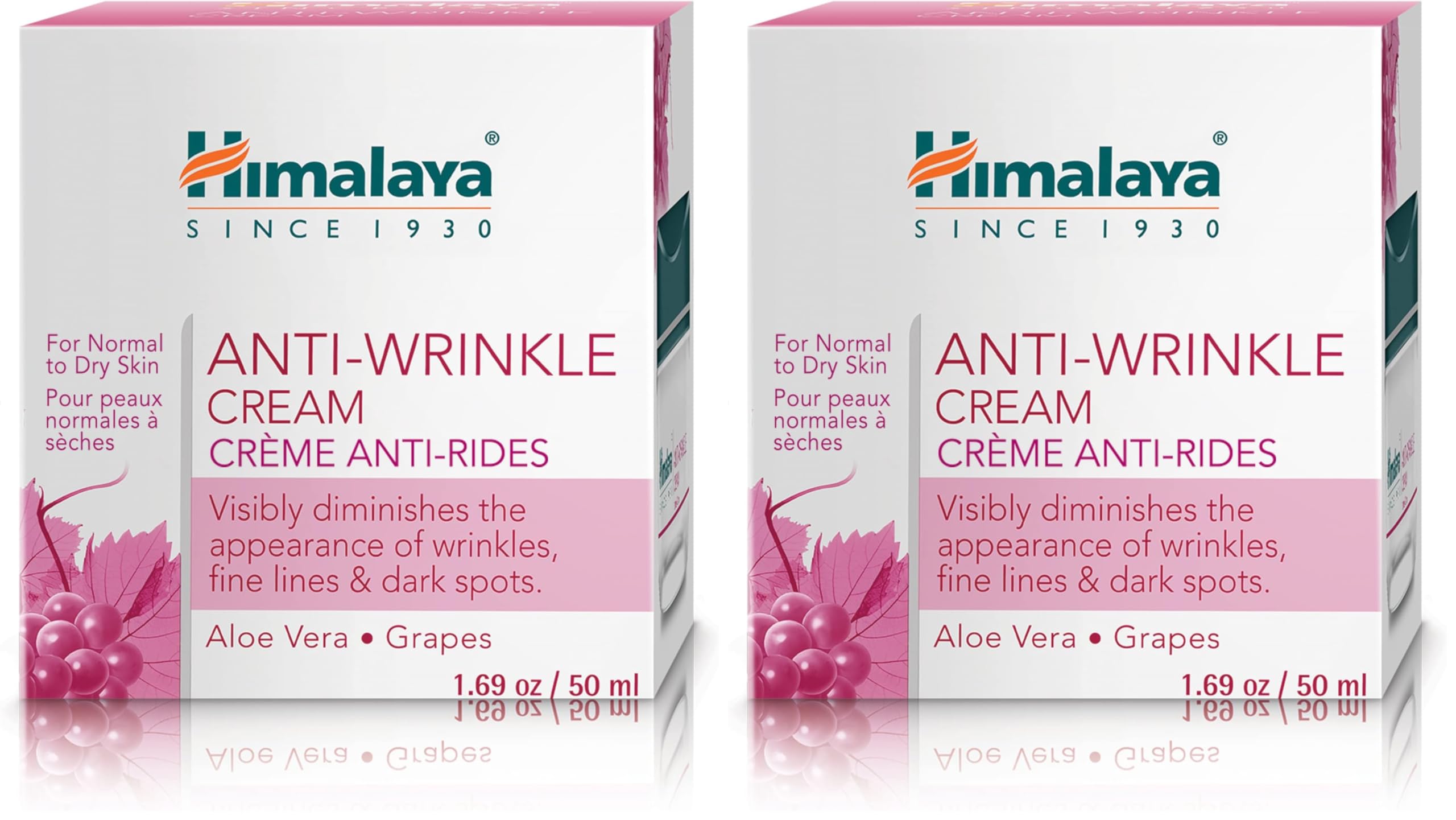 Himalaya Anti-Wrinkle Cream pack of two offers convenient daily hydration.