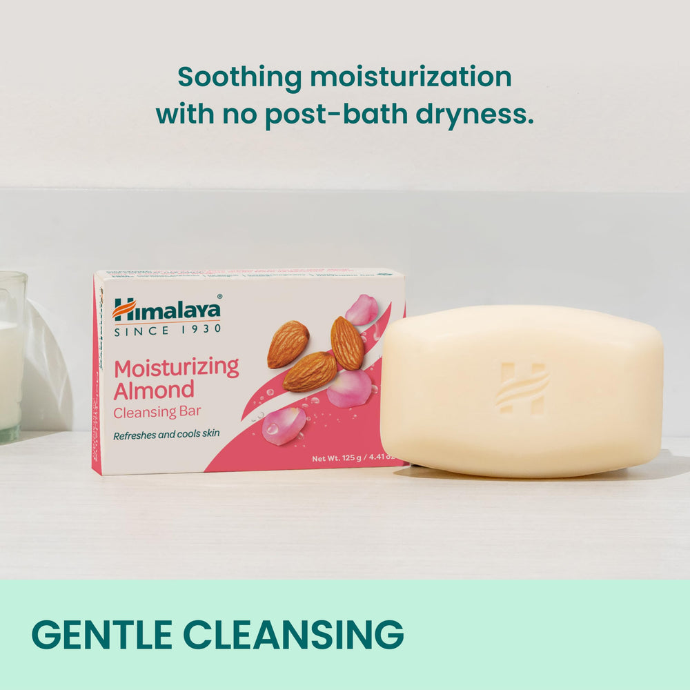 Himalaya Moisturizing Almond Cleansing Bar foaming lather for cleansing