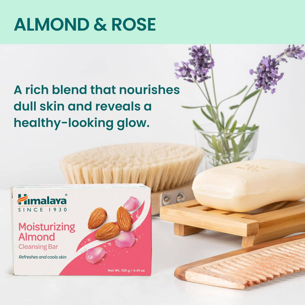 Himalaya cleansing bar soap bars arranged for normal to dry skin