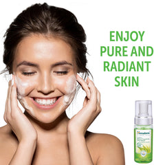 Himalaya Purifying Neem Foaming Face Wash ingredients panel close-up.