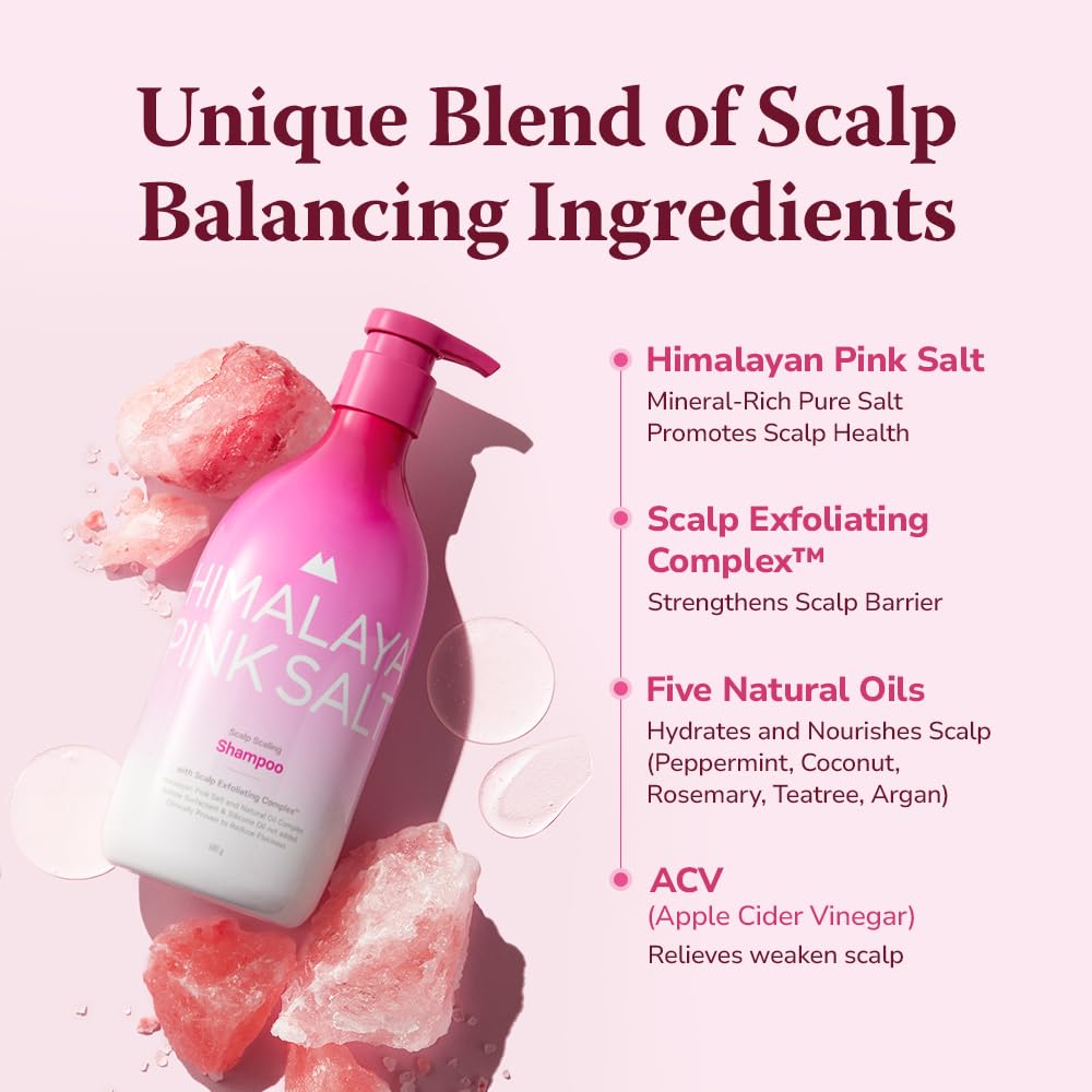 HIMALAYA PINKSALT apple cider vinegar bottle demonstrating scalp soothing formula.
