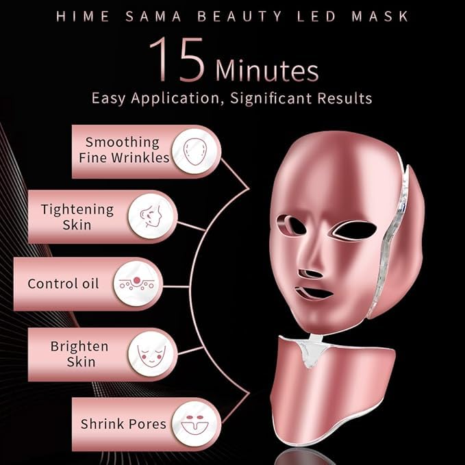 HIME SAMA LED Face Mask color modes highlight seven light options for customized care.