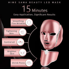 HIME SAMA LED Face Mask color modes highlight seven light options for customized care.