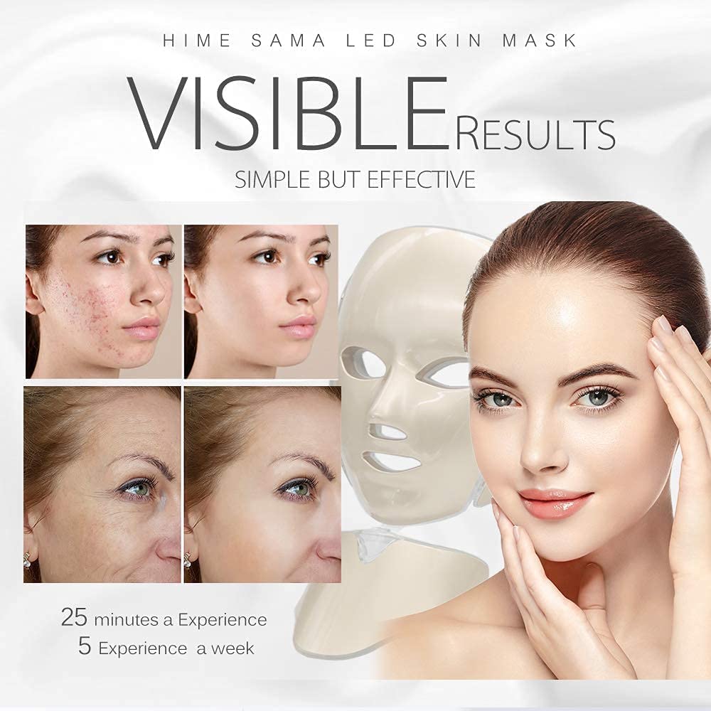 HIME SAMA LED Face Mask design covers face and neck for unified treatment