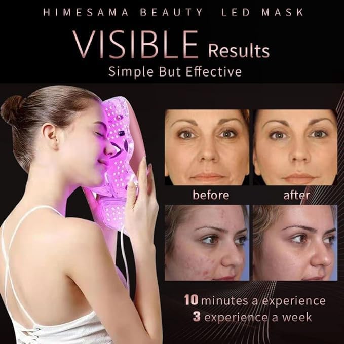 HIME SAMA LED Face Mask packaging shows easy setup and gifting potential.