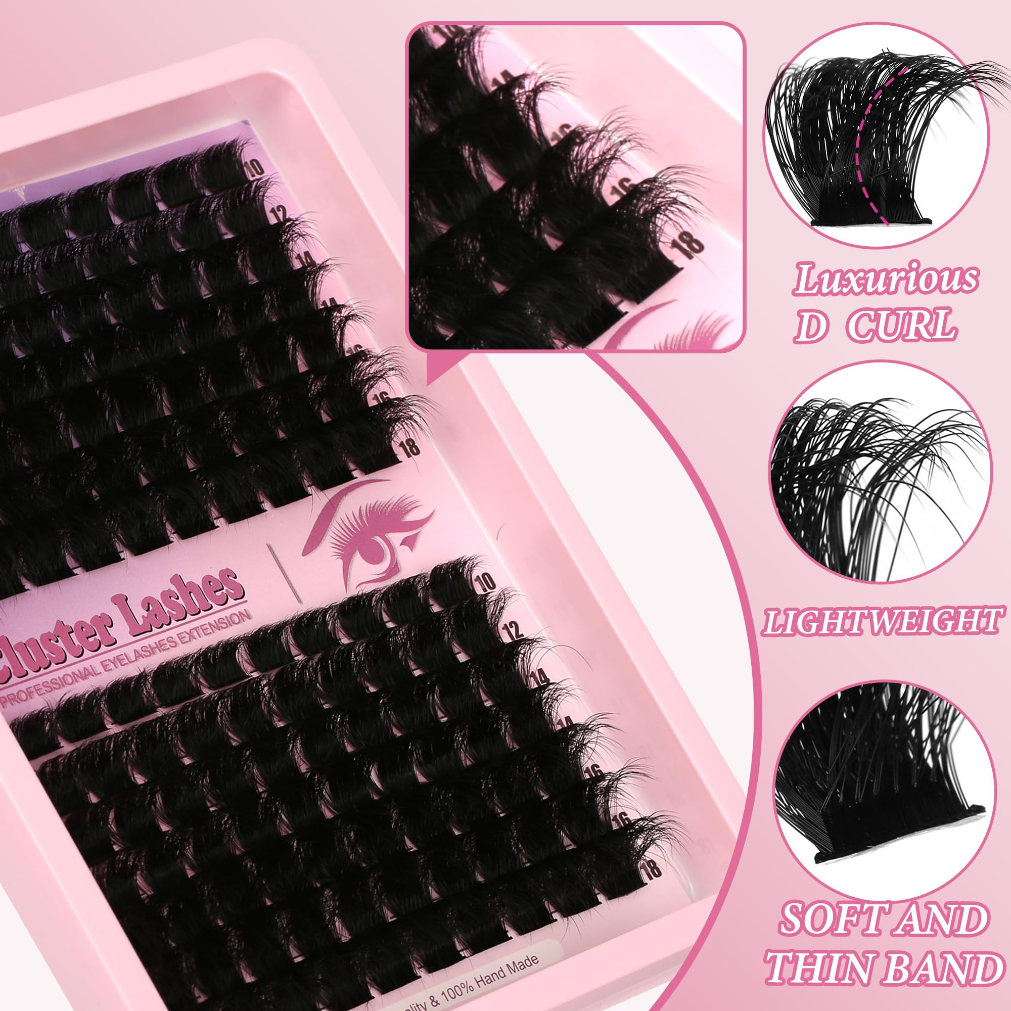Himirell hypoallergenic lash clusters reduce irritation for sensitive eyes.