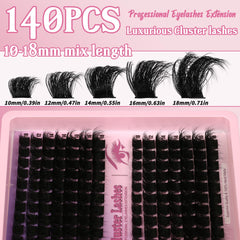 Himirell lash clusters with mixed 9–18mm lengths for versatile styling.