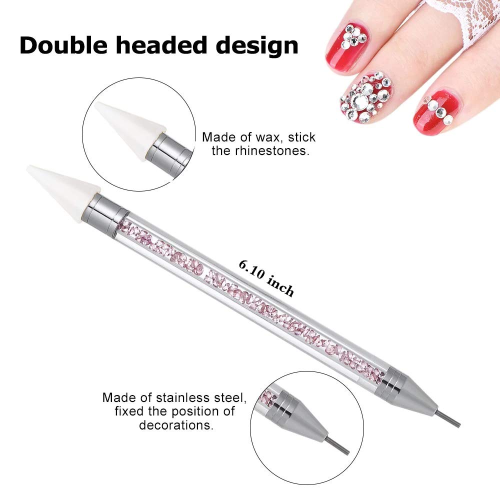 HiMo steel head pressing tool for securing rhinestones after placement on nails