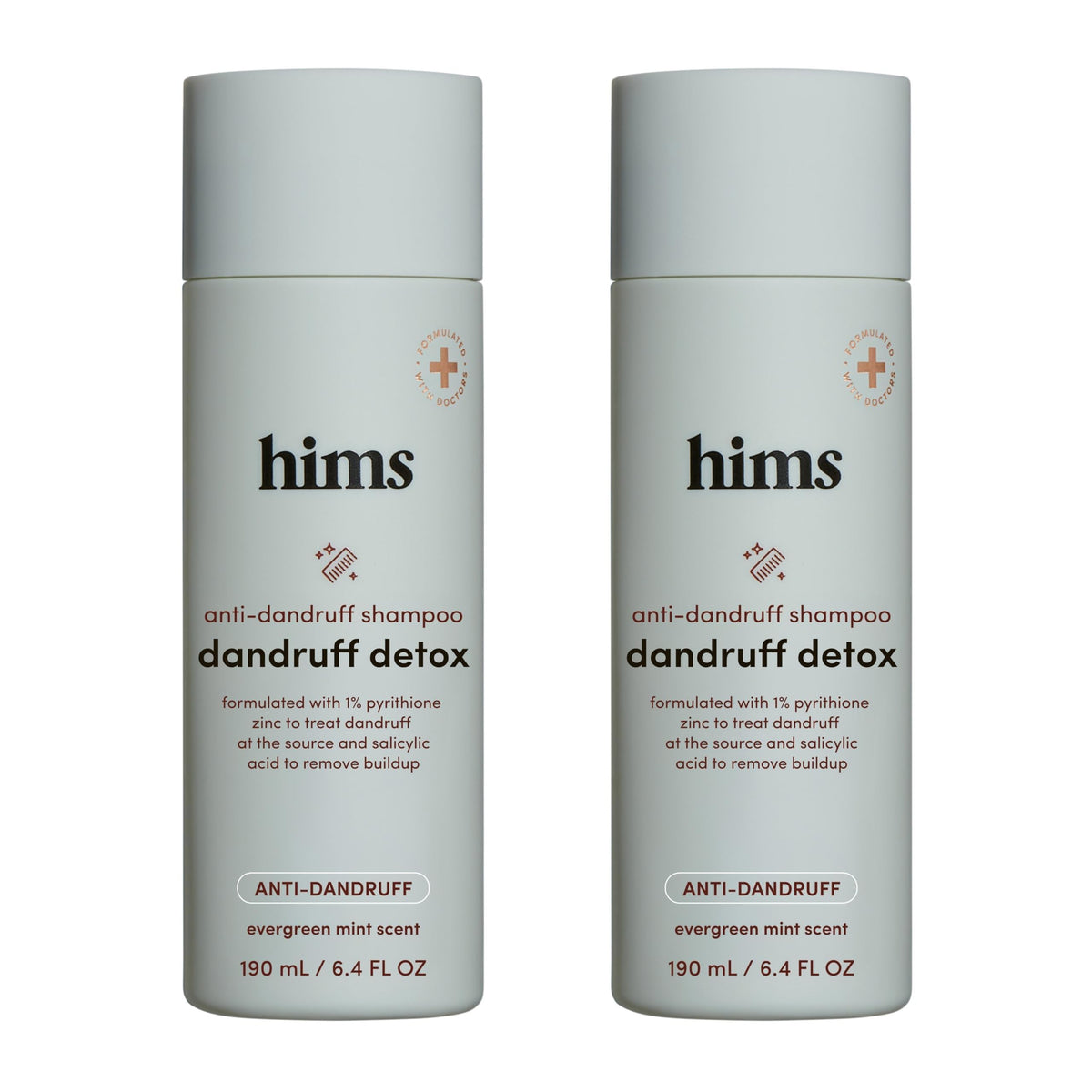 hims & hers Dandruff Detox Shampoo bottle front view for everyday scalp care.
