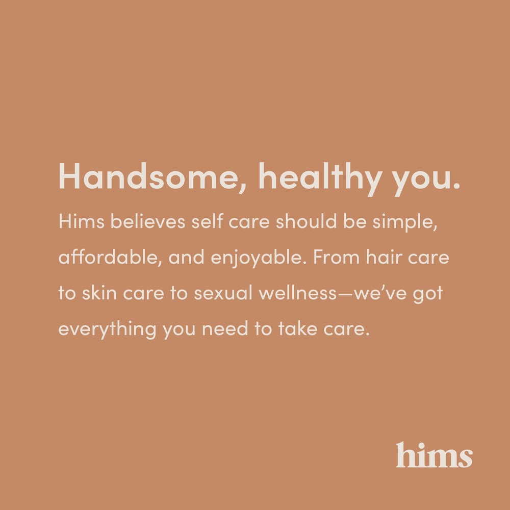 Hims & Hers care line complements daily grooming with hair regrowth.
