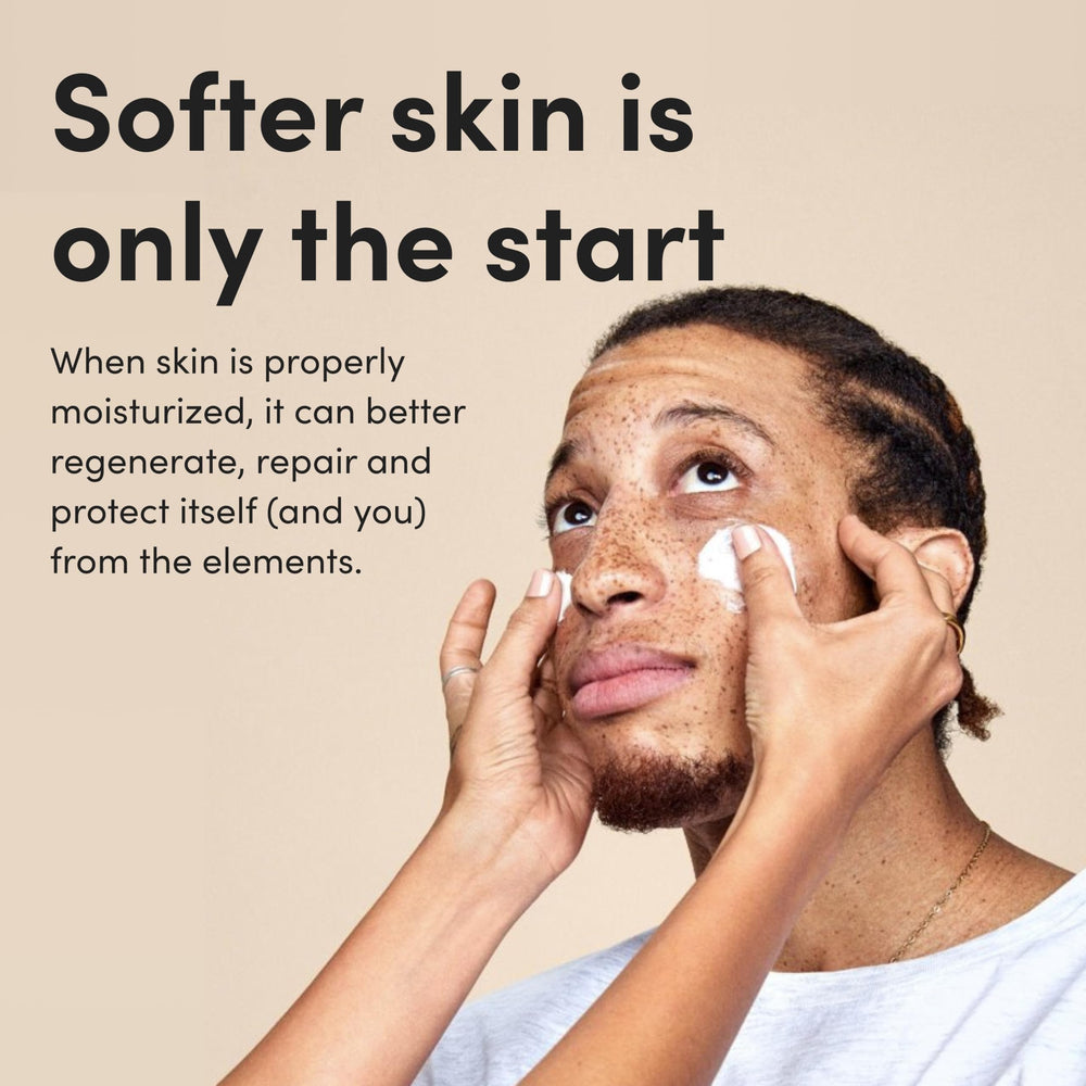 hims everyday moisturizer hand applying during morning routine
