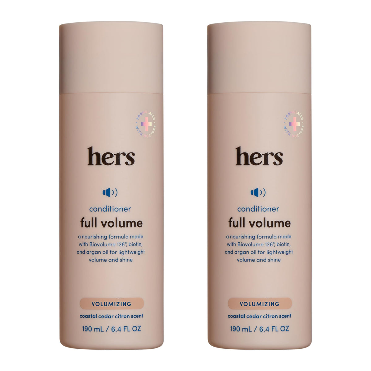 Hims & Hers Full Volume Conditioner bottle front for buoyant hair.