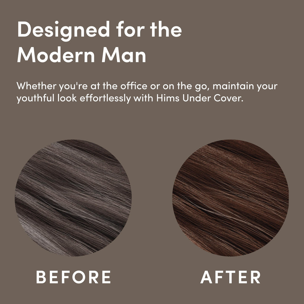 Hims & Hers Under Cover arm hair sample for even color coverage.