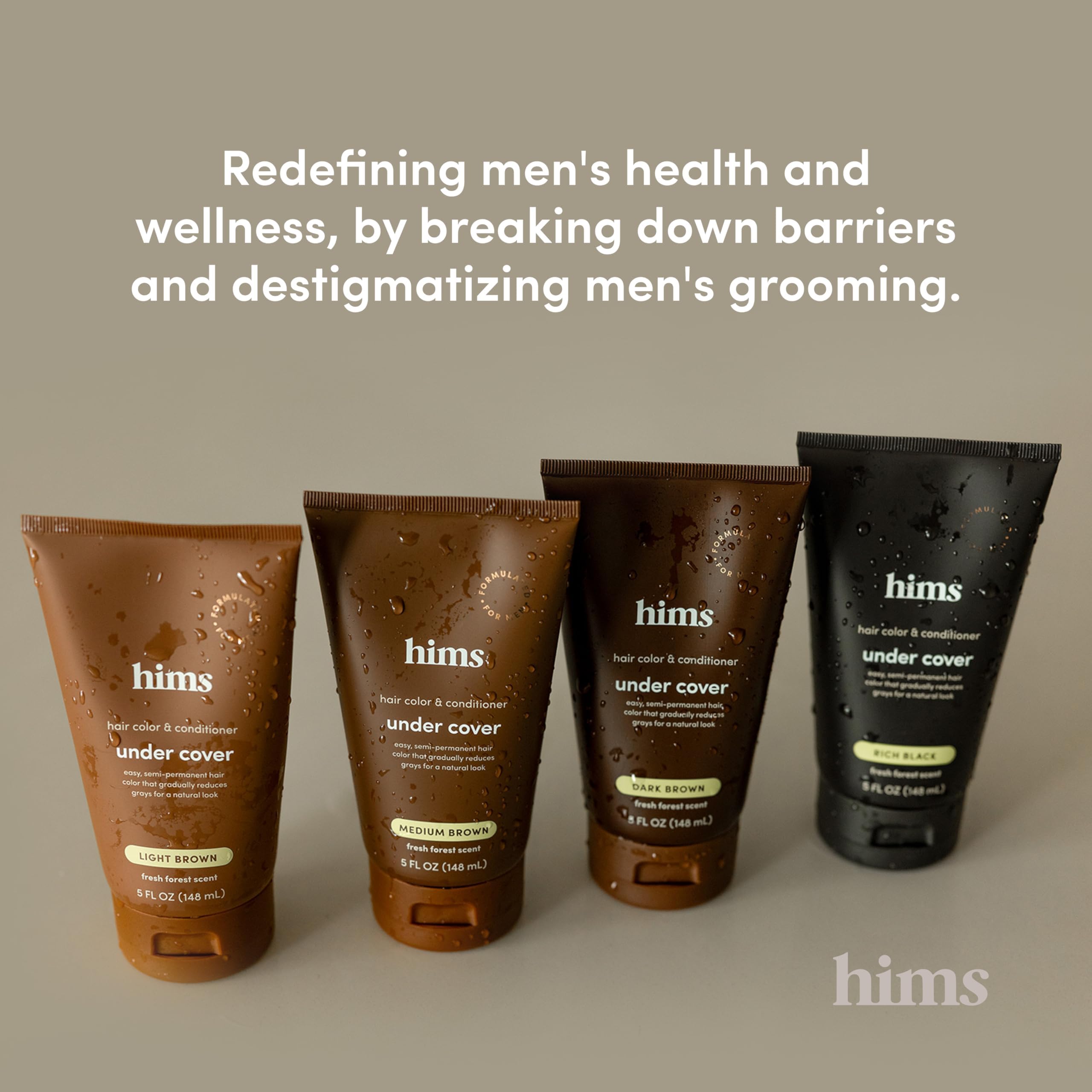 Hims & Hers Under Cover packaging showcases Fresh Forest Scent and 5 oz size.