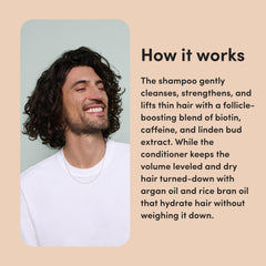 Hims Max Volume shampoo lather close-up with rich cleansing foam.