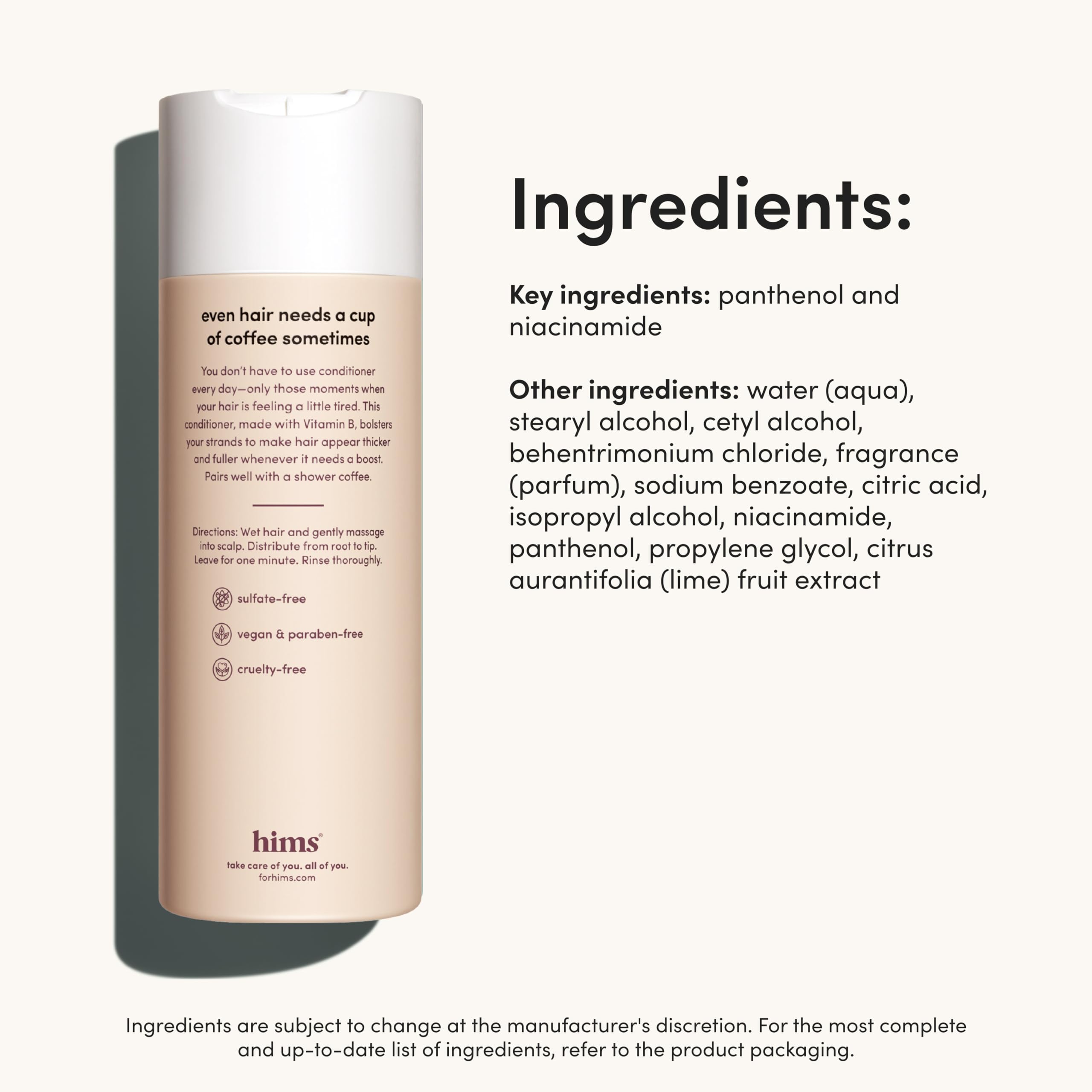 Hims Thick Fix Conditioner after washing adds natural-looking shine to hair