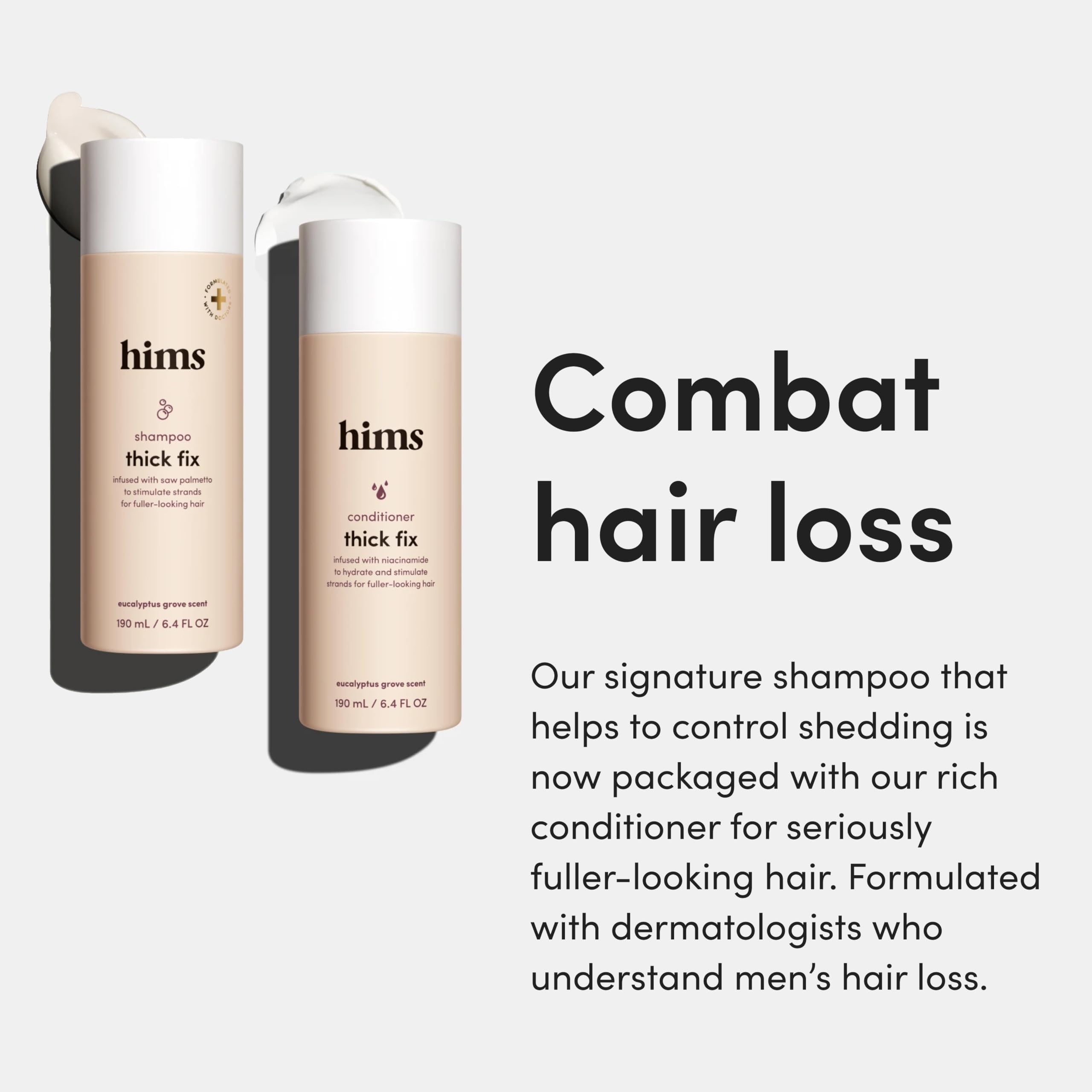 Hims Thick Fix Condition er bottle for smoother, fuller-looking hair and hydration.