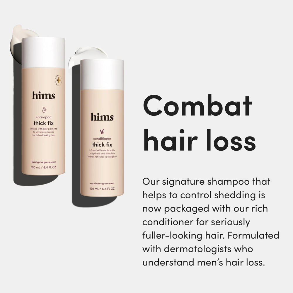 Hims Thick Fix Condition er bottle for smoother, fuller-looking hair and hydration.