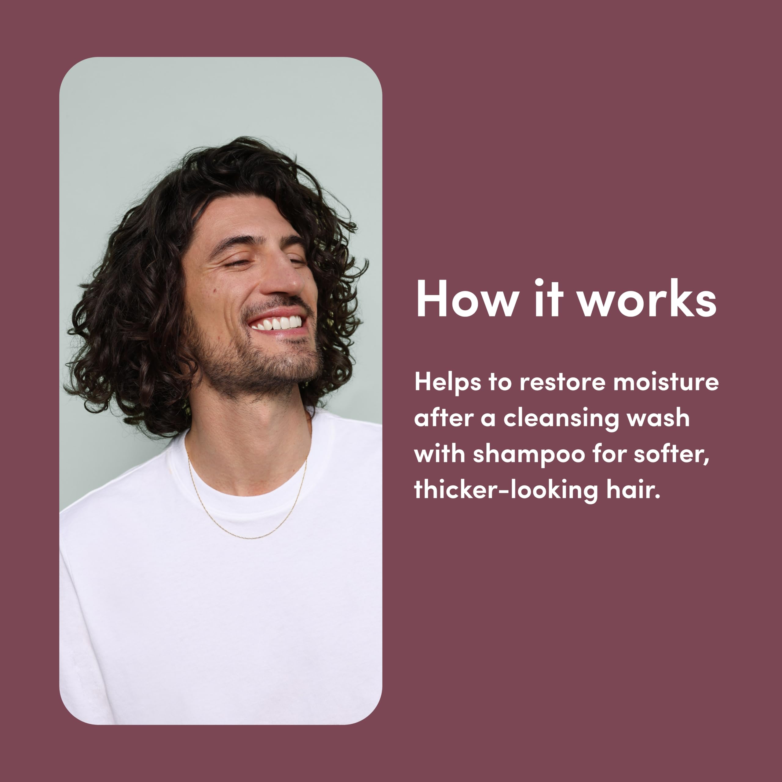 Hims Thick Fix Conditioner label close-up notes vegan and paraben-free formula