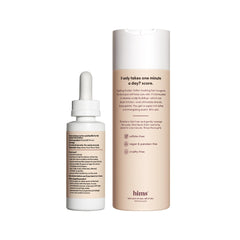 Hims Thick Fix shampoo label close-up highlights color-safe, sulfate-free formula.