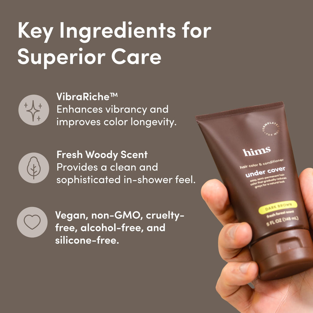 hims Under Cover gray hair coverage action highlighting natural blend