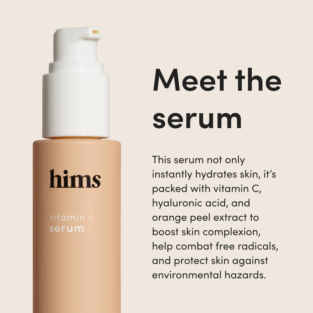 Close-up of Hims Vitamin C Serum texture showing lightweight formula.