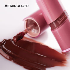 HINCE Raw Glow Lip Tint RAW ROSE layered swatch for subtle to bold looks