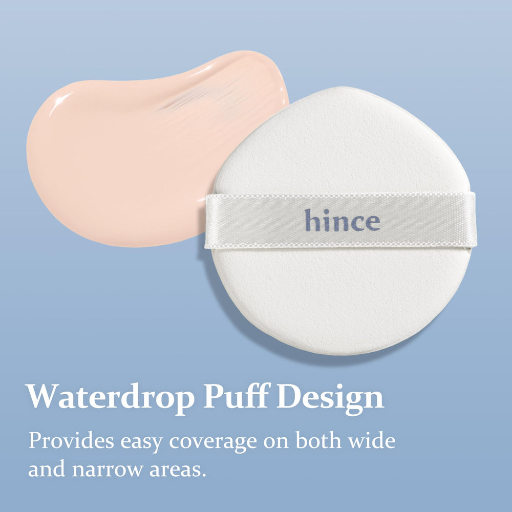 HINCE cushion compact packaging shown for quick reapplication during the day
