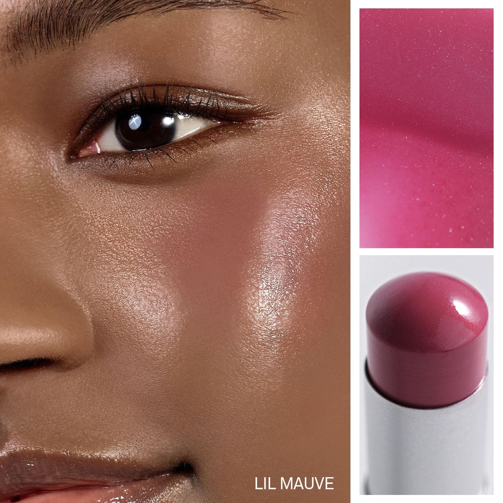 HINCE True Dimension Radiance Balm applied on cheeks provides a natural cream blush flush.