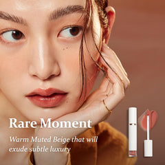 HINCE Water Liquid Glow lip stain on lips with sheer translucent glow