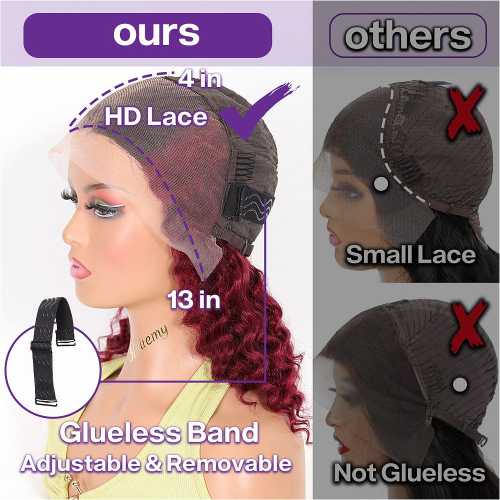 HIRIREMY glueless adjustable band ensures secure comfortable fit
