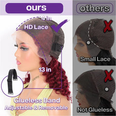 HIRIREMY glueless adjustable band ensures secure comfortable fit