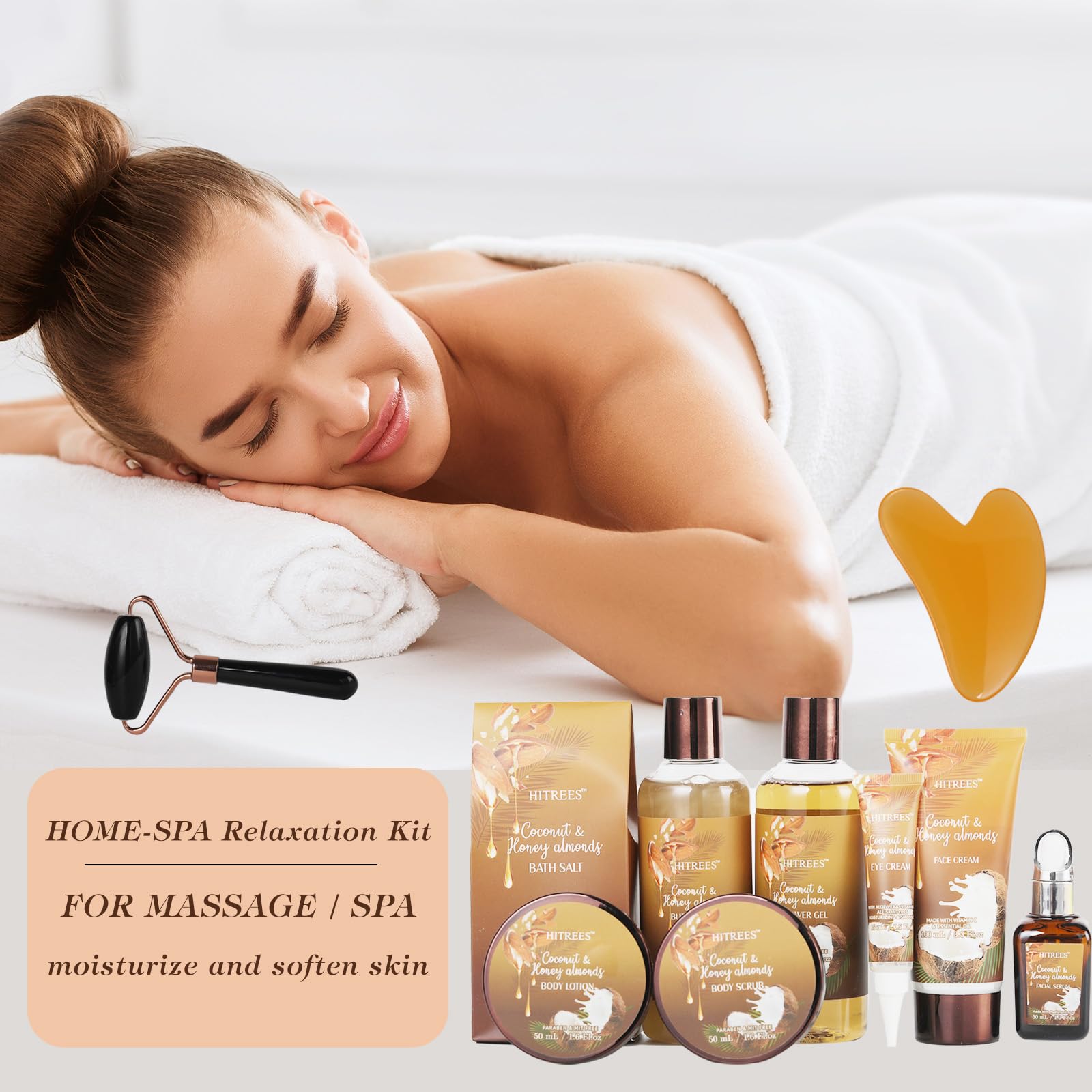 Hitrees face roller and gua sha massager for facial massage