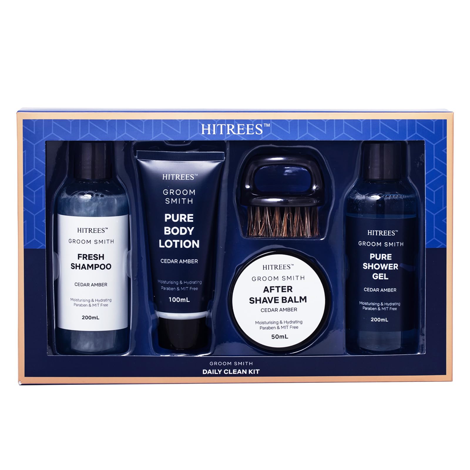 Hitrees Fathers Day gift box featuring Cedarwood & Amber scent for a balanced morning routine.