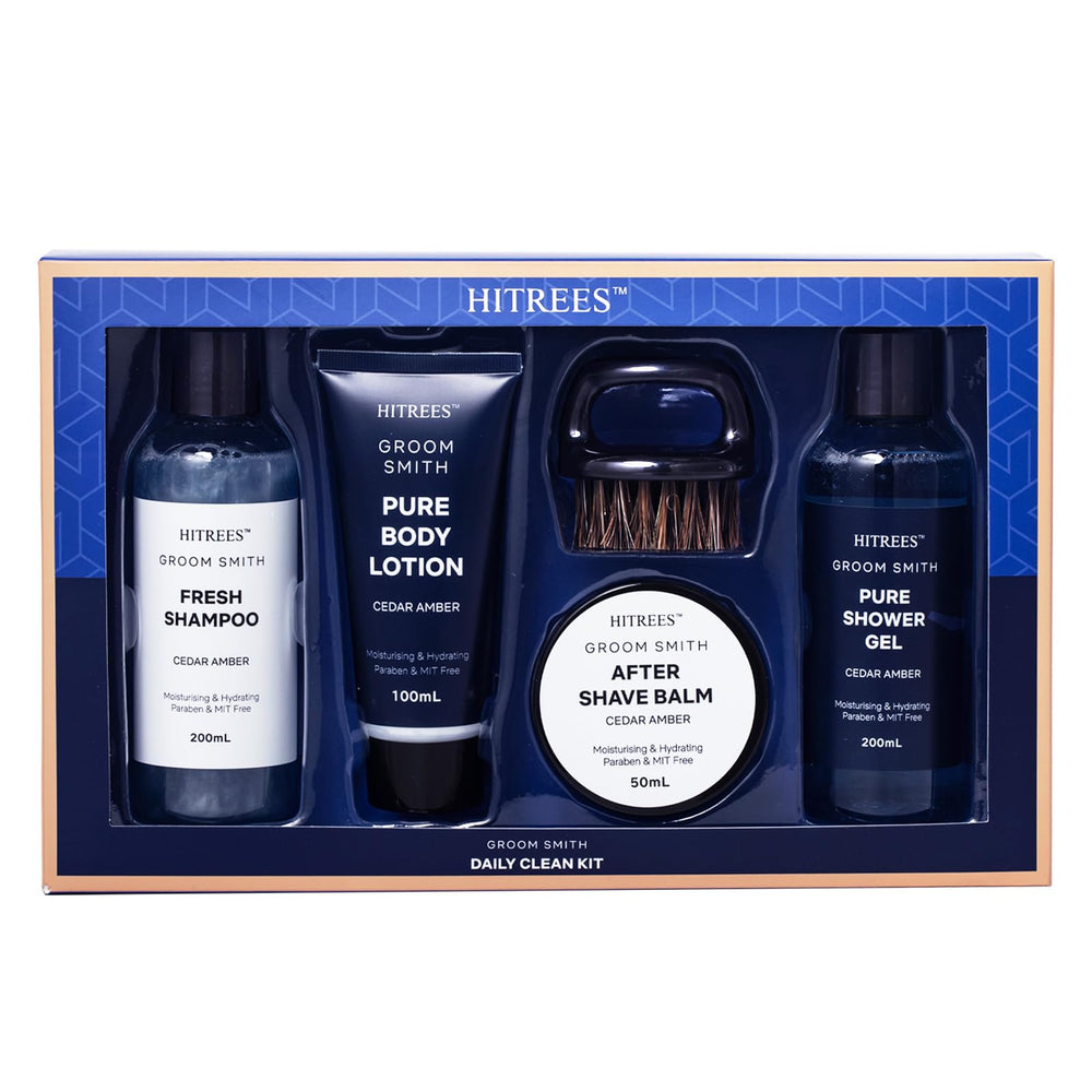Hitrees Fathers Day gift box featuring Cedarwood & Amber scent for a balanced morning routine.