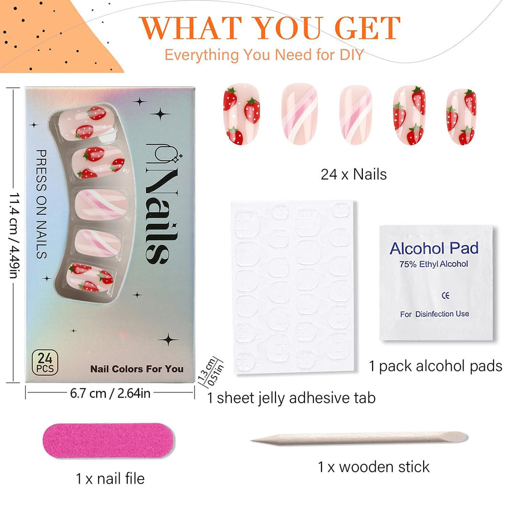 HJKDSFD step-by-step press-on application for fast DIY nails.
