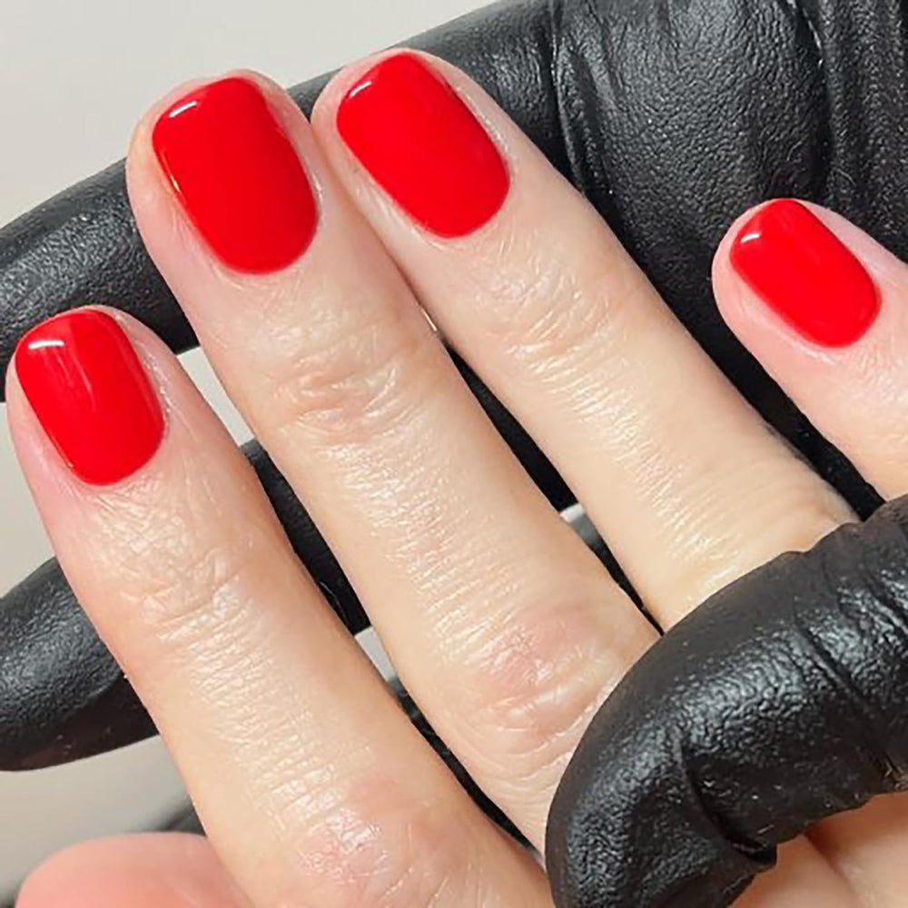 HJKDSFD square press-on nails in red glossy finish for quick style