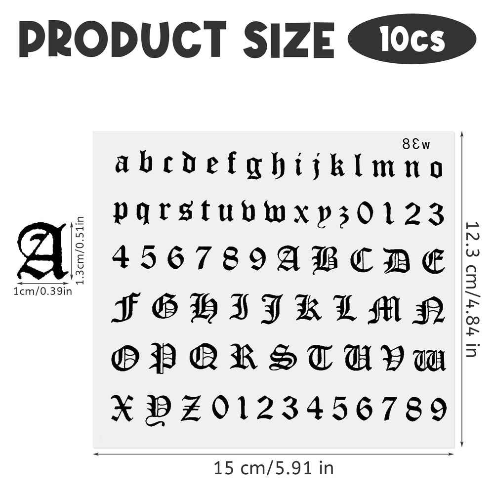 HJZHII Gothic letters sticker close-up for bold phrases
