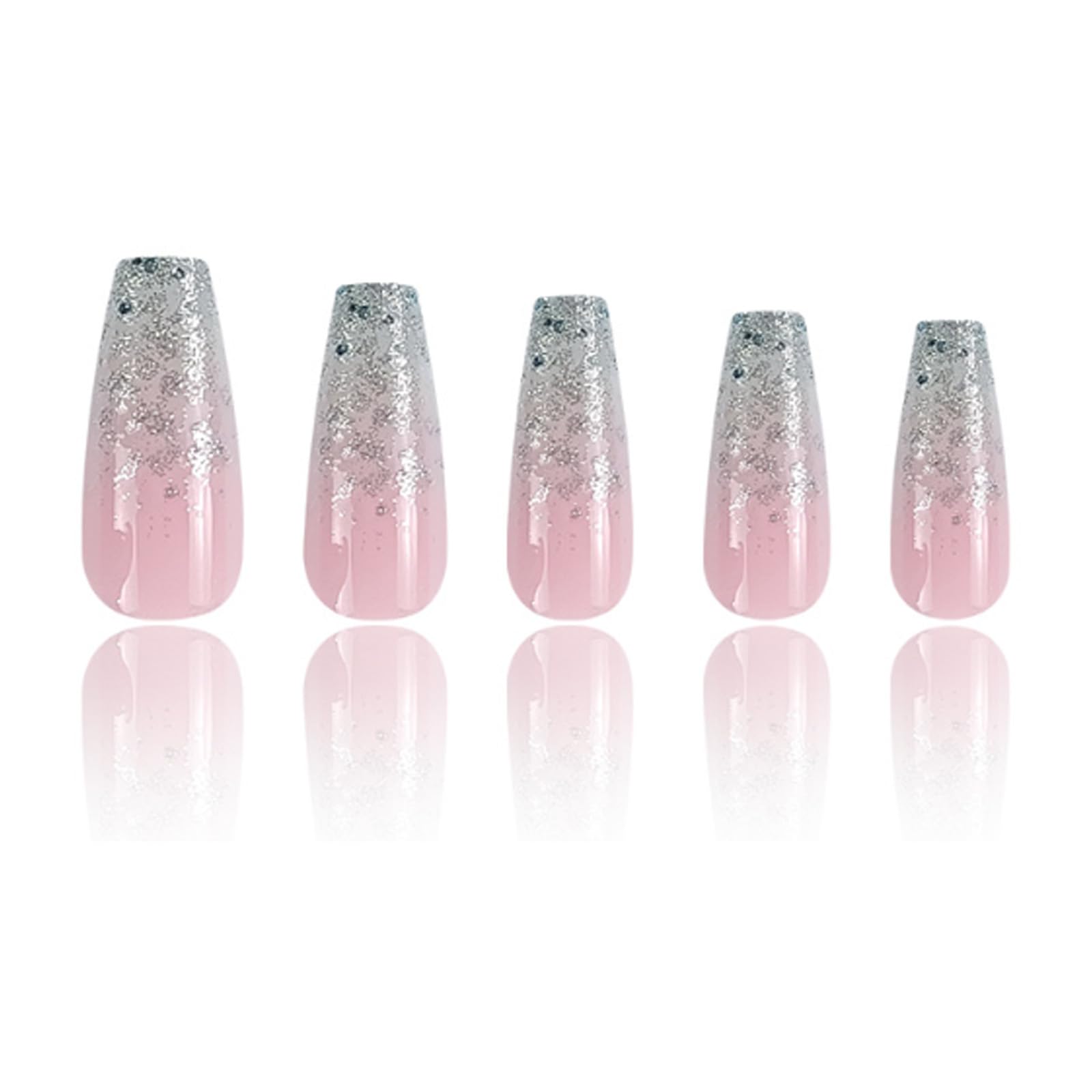 Hkanlre coffin nails gradient sequin close-up for party-ready style