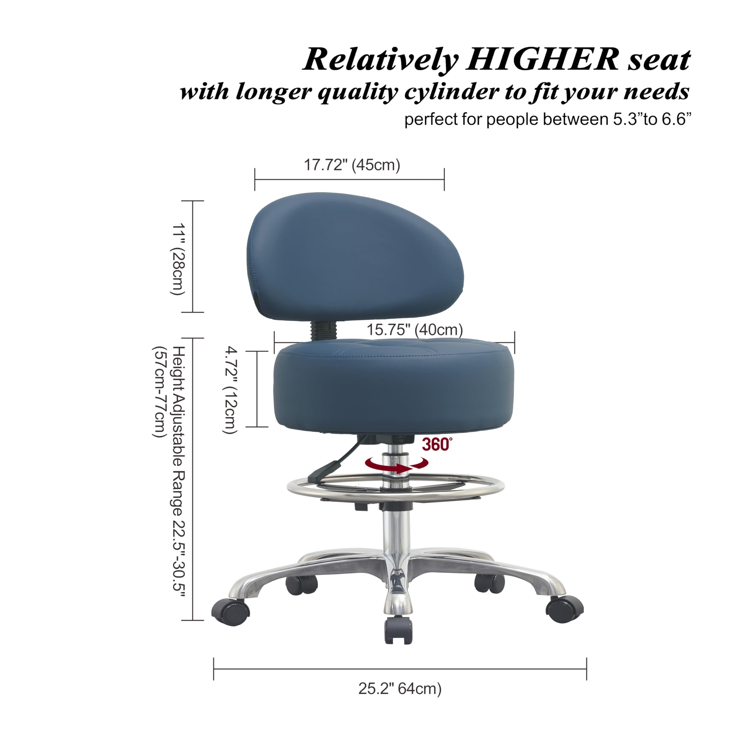HNKastela rolling stool in a professional workspace