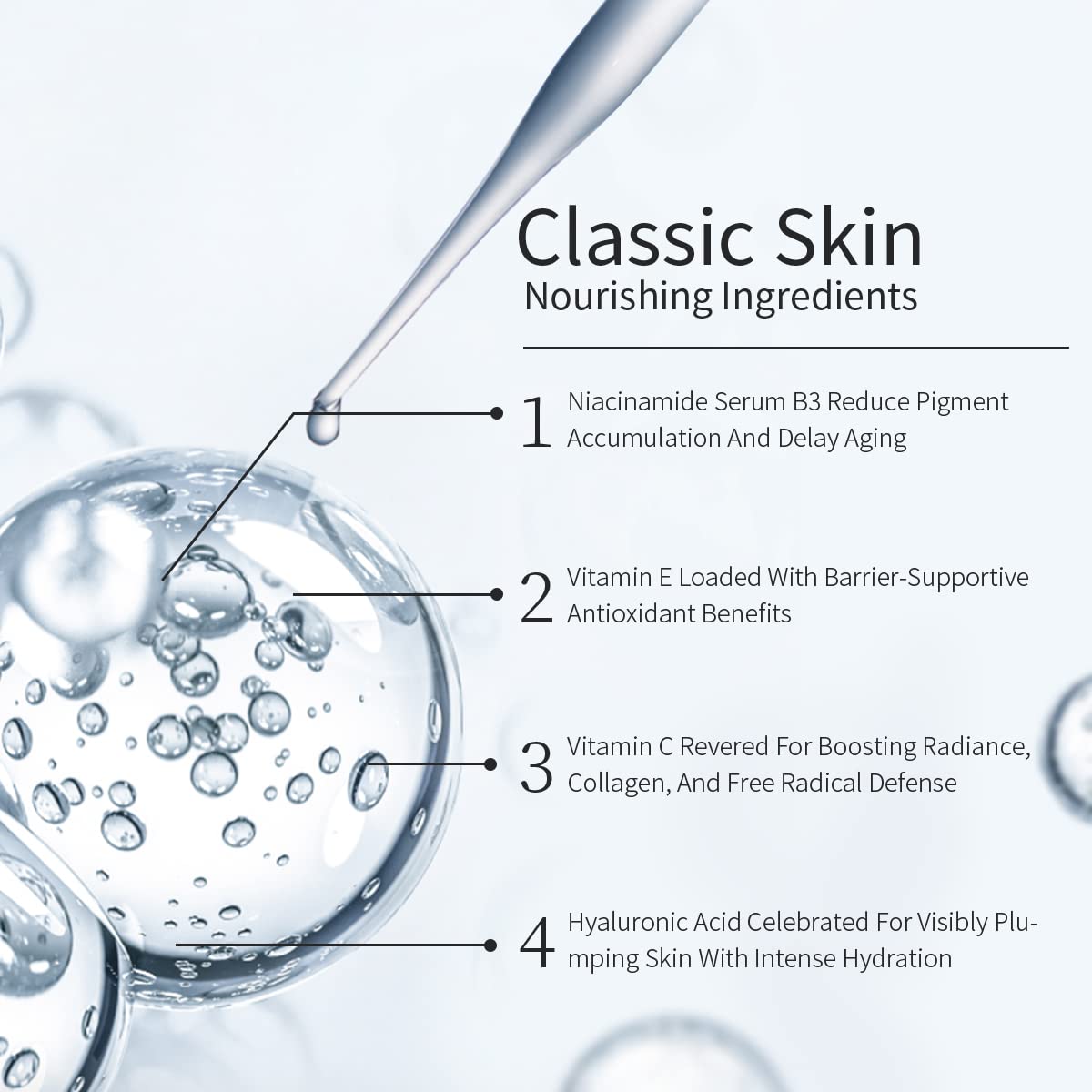 Illustration of HKH Niacinamide Serum Capsules with hyaluronic acid benefit emphasis