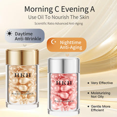 HKH Retinol serum capsules evening pack signaling night-time nourishment.