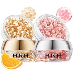 HKH vitamin C serum capsules for day use provide brightening hydration.