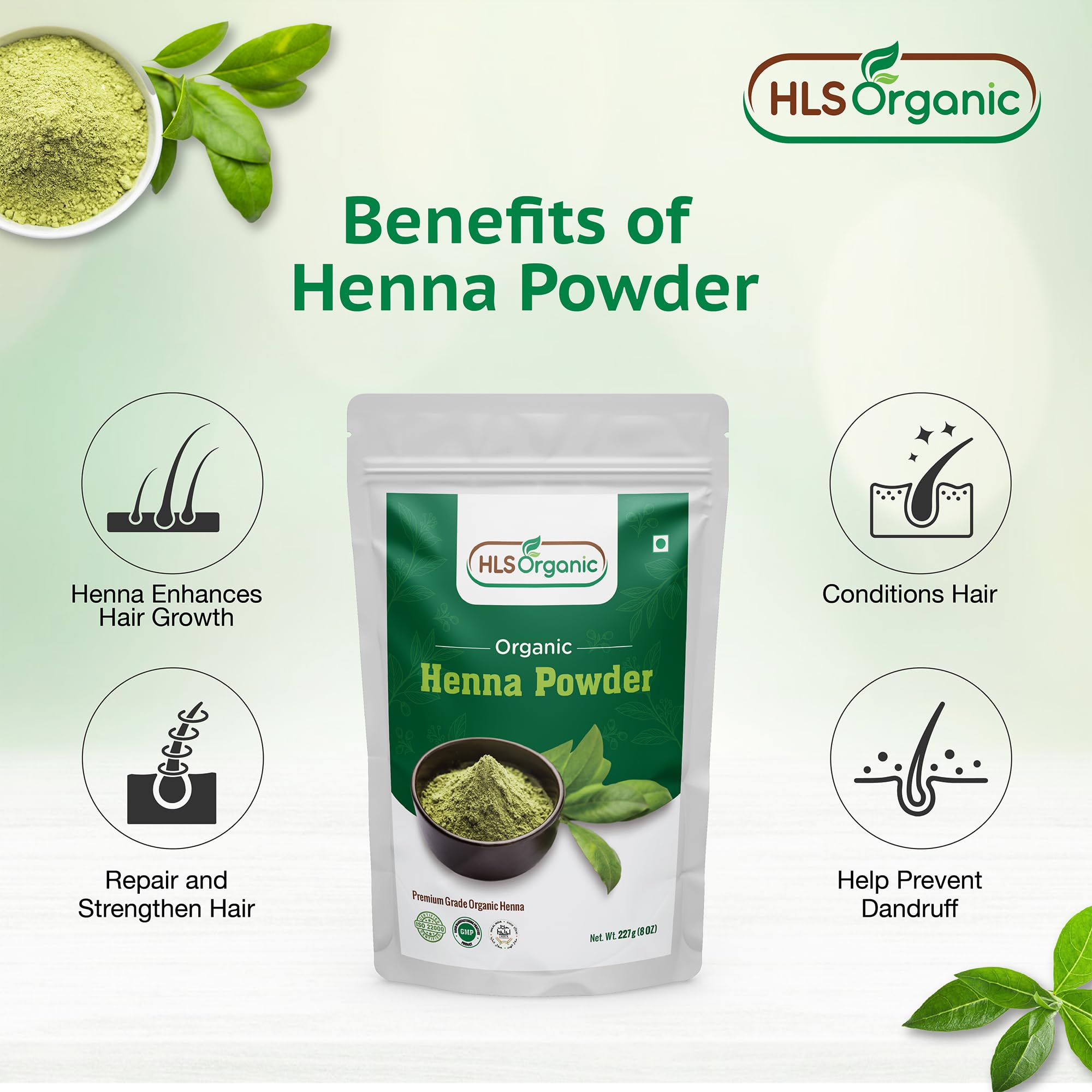 Mixing bowl with HLS ORGANIC henna demonstrates easy, dye-free application