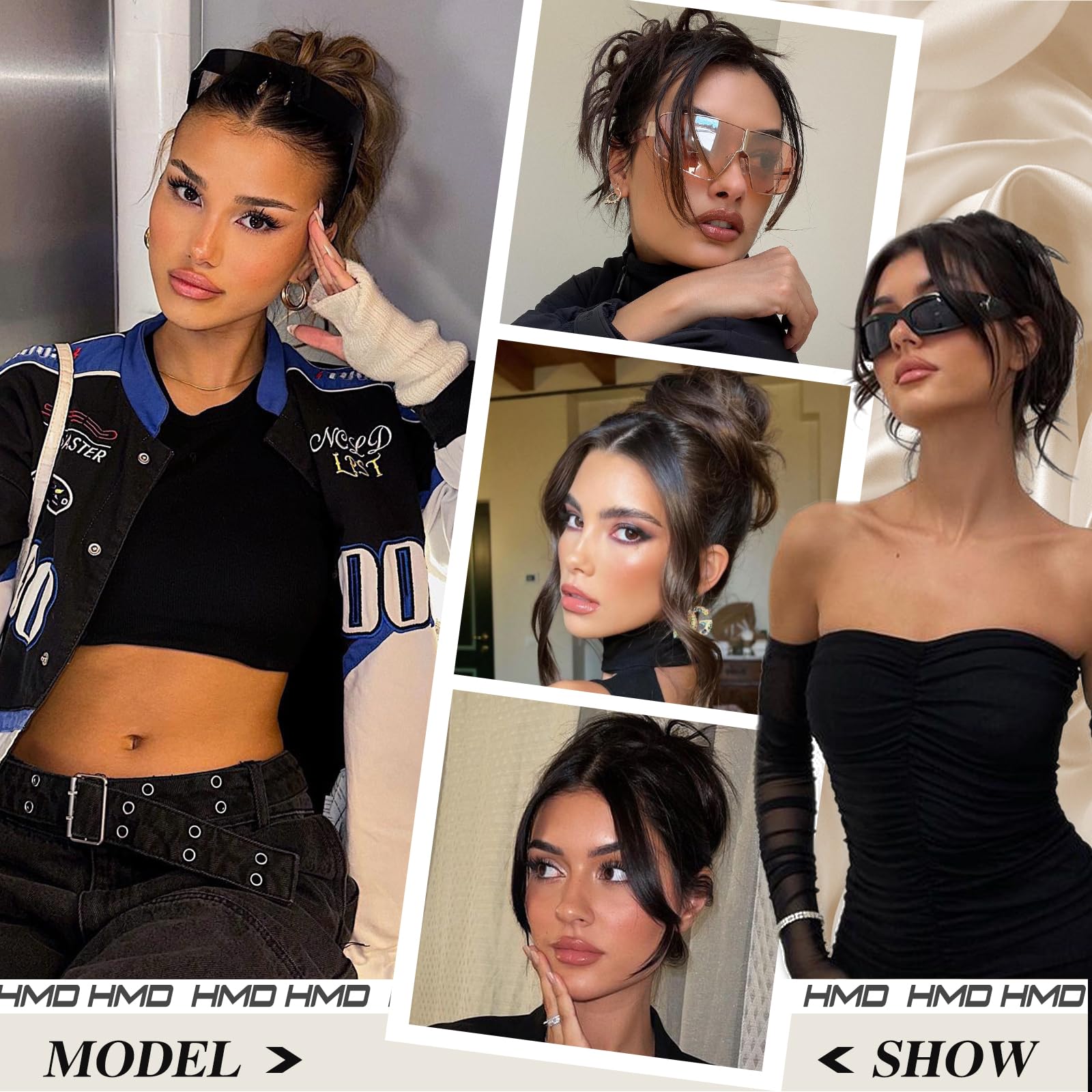 HMD elastic clip updo attachment secures your look with comfort