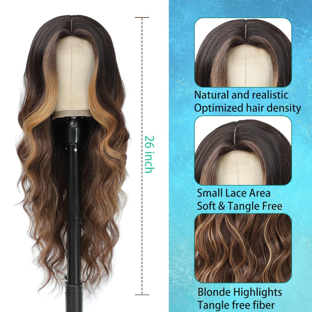 HMHIFI hand-knitting lace-part wig features a realistic hairline