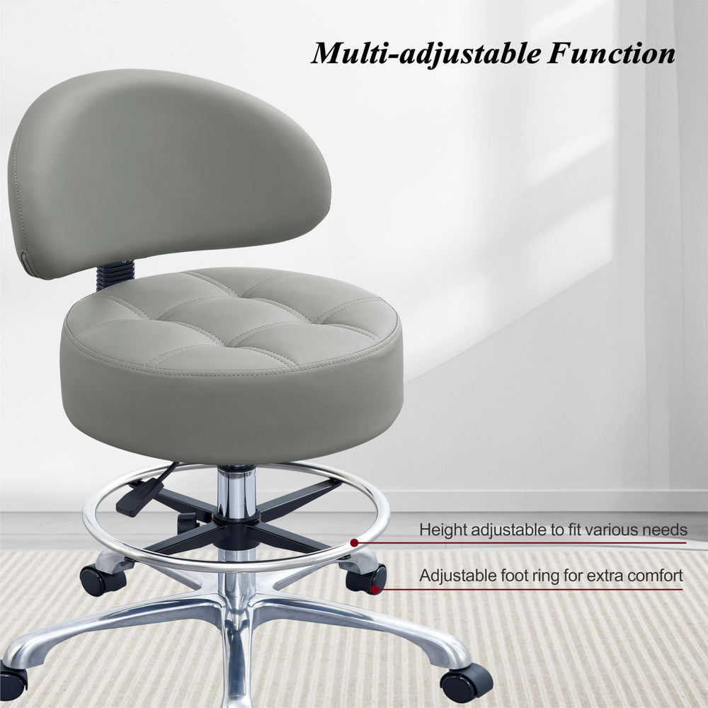 HNKastela height-adjustable stool foot ring offers easy leg support while seated.