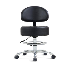 HNKastela height adjustable stool side view shows ergonomic mobility for busy workdays.